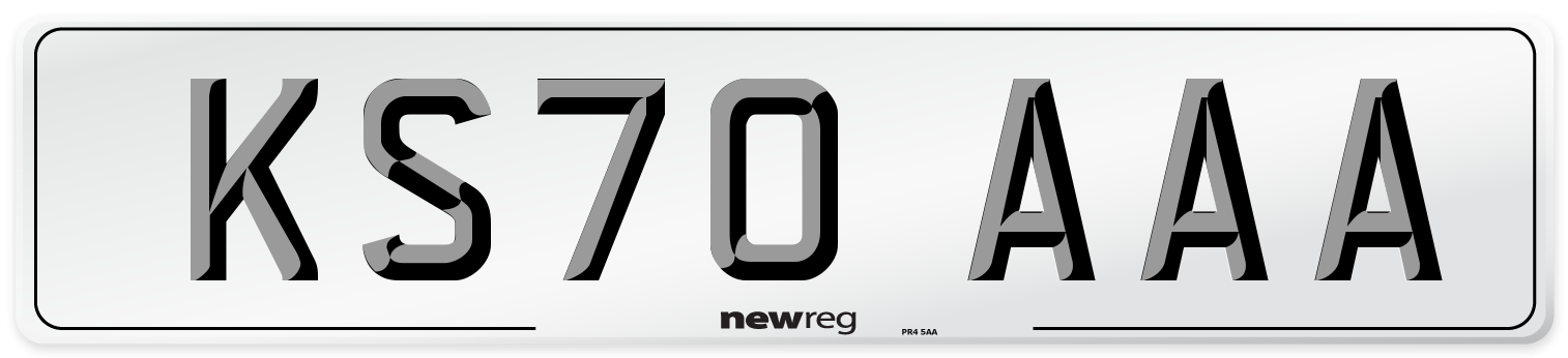 KS70 AAA Number Plate from New Reg